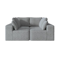 Sofás seccionales Matrix Nook | Loveseats de 2 piezas de pana gris claro de 2 plazas