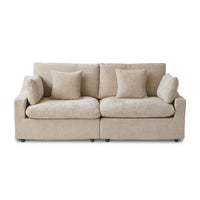 Deluxe Slope Cloud Sectional Sofas | 2-Piece Linen Khaki Loveseats 2-Seater