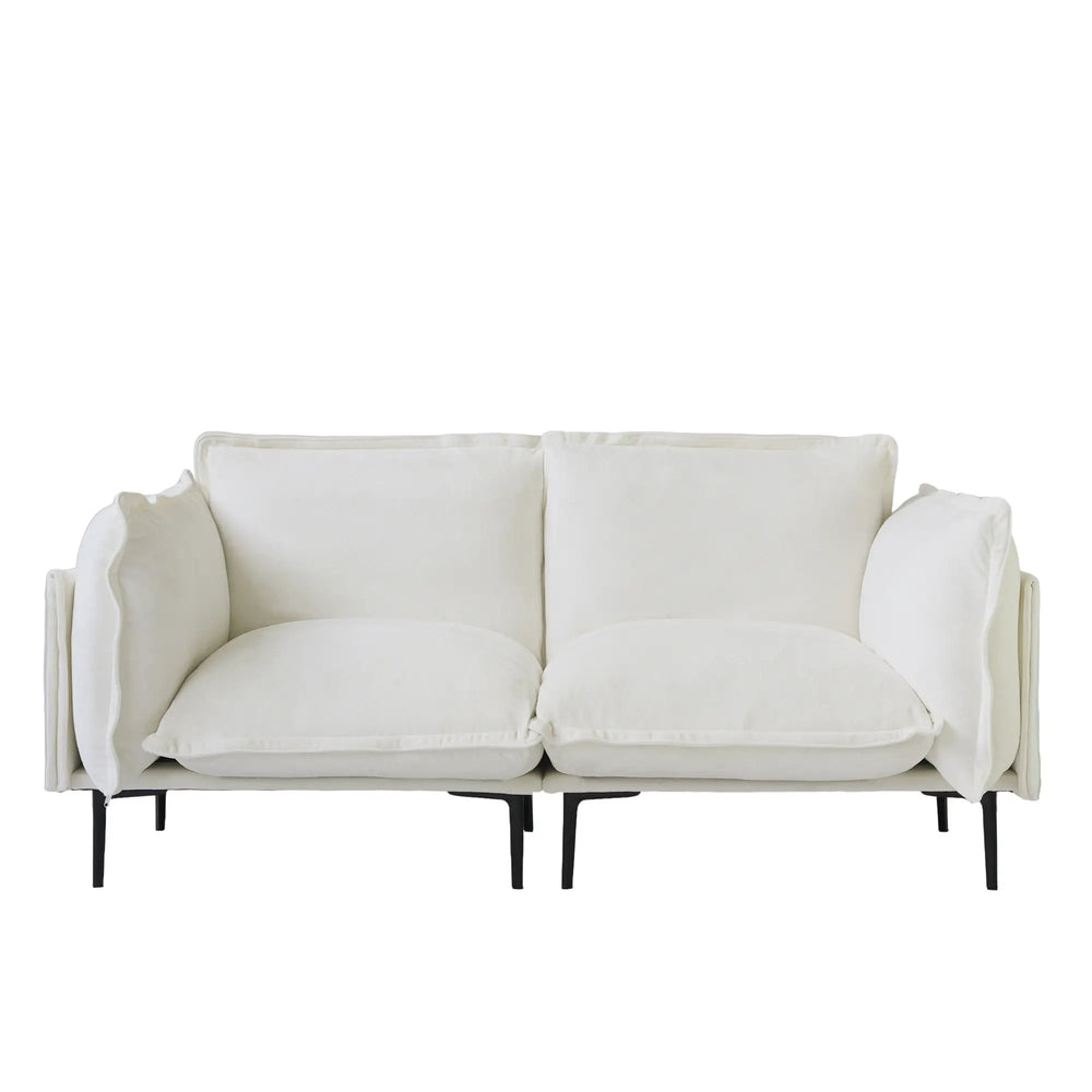 Deluxe Urban Cloud Sectional Sofas | 2-Piece Velvet Beige Loveseats 2-Seater