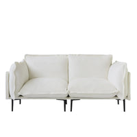 Deluxe Urban Cloud Sectional Sofas | 2-Piece Velvet Beige Loveseats 2-Seater