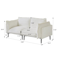 Deluxe Urban Cloud Sectional Sofas | 2-Piece Velvet Beige Loveseats 2-Seater