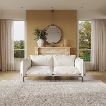 Sofá modular de dos plazas Deluxe Cloud color beige | 2 piezas, tela de terciopelo, para espacios pequeños