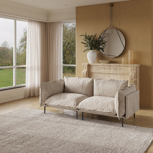 Deluxe Urban Cloud Sectional Sofas | 2-Piece Velvet Brown Loveseats 2-Seater