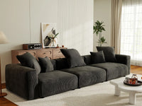 Matrix Modern Modular Sofas | 3-Piece Black Corduroy Couch Sectionals 3-Seater
