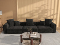 Matrix Modern Modular Sofas | 3-Piece Black Corduroy Couch Sectionals 3-Seater