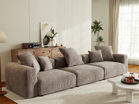 Matrix Modern Modular Sofas | 3-Piece Brown Corduroy Couch Sectionals 3-Seater