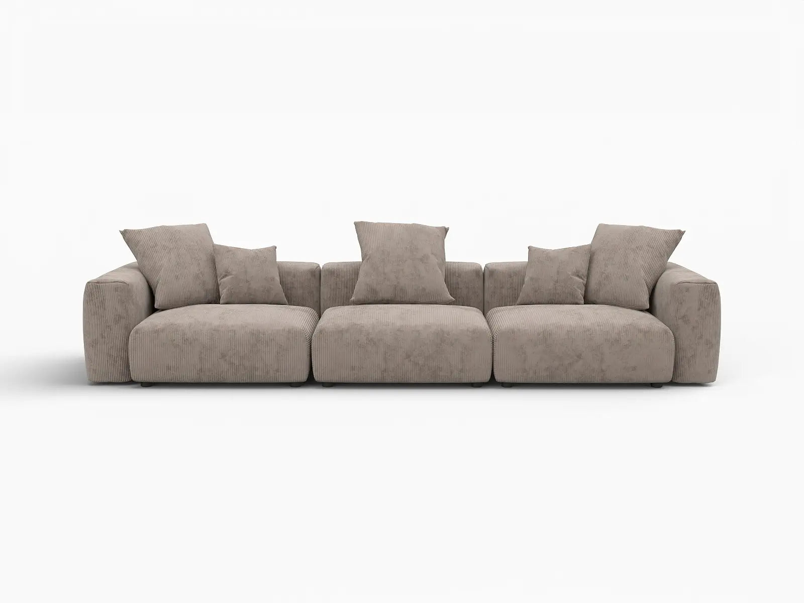 Matrix 3-Seater Brown Washable Couch Sectional | 3-Piece, Corduroy Fabric, Modular Design