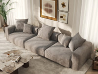 Matrix Modern Modular Sofas | 3-Piece Brown Corduroy Couch Sectionals 3-Seater