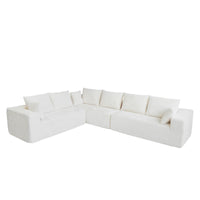 Sofás seccionales Matrix Nook | Sofás seccionales de 3 piezas en forma de L de pana beige de 3 plazas