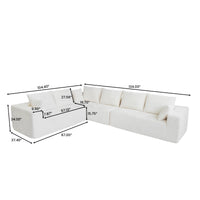 Sofás seccionales Matrix Nook | Sofás seccionales de 3 piezas en forma de L de pana beige de 3 plazas