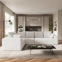 Sofás seccionales Matrix Nook | Sofás seccionales de 3 piezas en forma de L de pana beige de 3 plazas