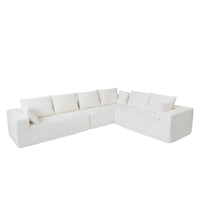 Sofás seccionales Matrix Nook | Sofás seccionales de 3 piezas en forma de L de pana beige de 3 plazas