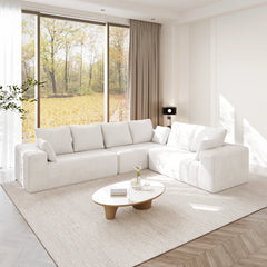 Sofás seccionales Matrix Nook | Sofás seccionales de 3 piezas en forma de L de pana beige de 3 plazas