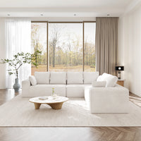 Sofás seccionales Matrix Nook | Sofás seccionales de 3 piezas en forma de L de pana beige de 3 plazas