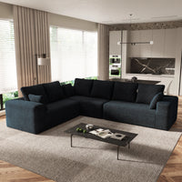 Sofás seccionales Matrix Nook | Sofás seccionales de 3 piezas en forma de L de pana negra de 3 plazas