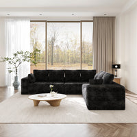 Sofás seccionales Matrix Nook | Sofás seccionales de 3 piezas en forma de L de pana negra de 3 plazas