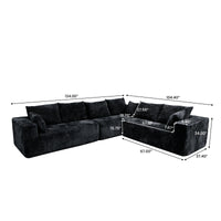 Sofás seccionales Matrix Nook | Sofás seccionales de 3 piezas en forma de L de pana negra de 3 plazas