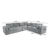 Sofás seccionales Matrix Nook | Sofás seccionales de 3 piezas en forma de L de pana gris claro de 3 plazas