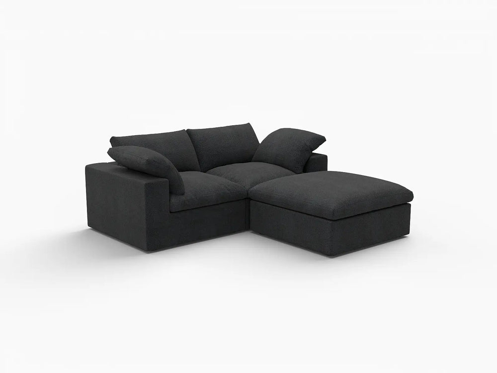 3 Piece Cotton and Linen Black Chaise Sectionals 80 Removable _ Washable Covers 2 Seater_5