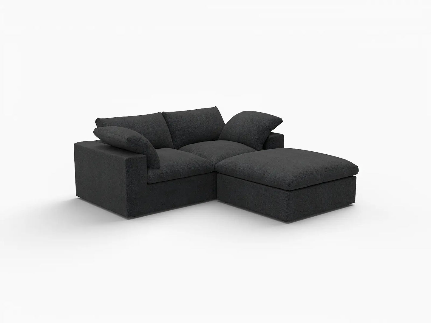3 Piece Cotton and Linen Black Chaise Sectionals 80 Removable _ Washable Covers 2 Seater_5