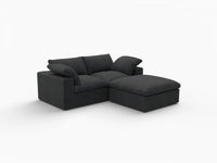3 Piece Cotton and Linen Black Chaise Sectionals 80 Removable _ Washable Covers 2 Seater_5