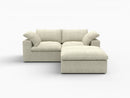 Deluxe Premium Cloud Sectional Sofas Covers | Khaki Cotton and Linen Sofa Cover for 2-Seater With Ottoman