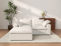 3 Piece Cotton and Linen White Chaise Sectionals 80 Removable _ Washable Covers 2 Seater_2