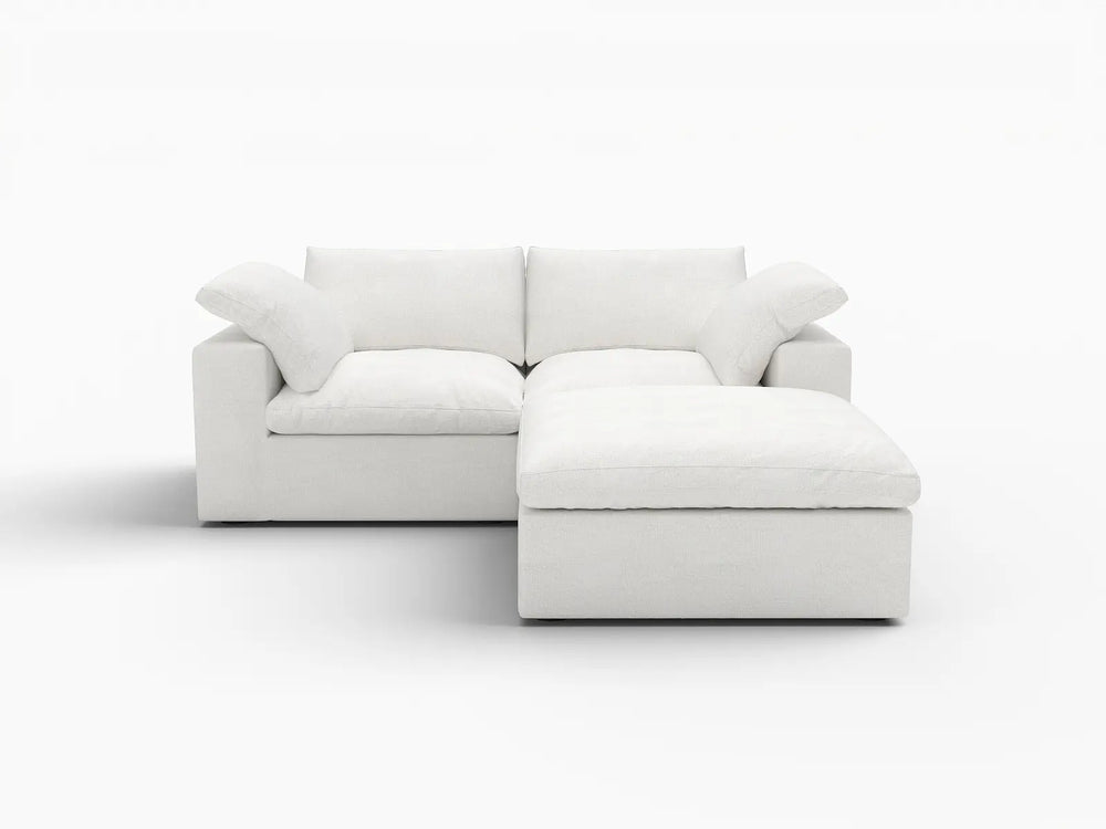 3 Piece Cotton and Linen White Chaise Sectionals 80 Removable _ Washable Covers 2 Seater_4