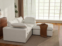3 Piece Cotton and Linen White Chaise Sectionals 80 Removable _ Washable Covers 2 Seater_7