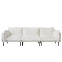 Deluxe Urban Cloud Sectional Sofas | 3-Piece Velvet Beige Couch Sectionals 3-Seater