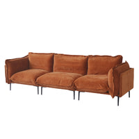 Deluxe Urban Cloud Sectional Sofas | 3-Piece Velvet Orange Couch Sectionals 3-Seater