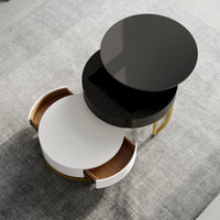 Aura Wood Coffee Table | 32" Black Round With Nesting