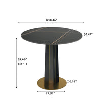 Nero Sintered Stone Bistro Table | 34" Black Round With Wood Base
