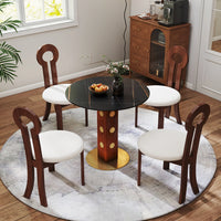 Nero Sintered Stone Bistro Table | 34" Black Round With Wood Base