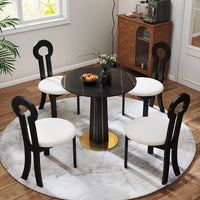 Nero Sintered Stone Bistro Table | 34" Black Round With Wood Base