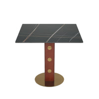 Nero Sintered Stone Bistro Table | 34" Black Square With Wood Base