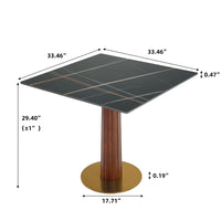 Nero Sintered Stone Bistro Table | 34" Black Square With Wood Base