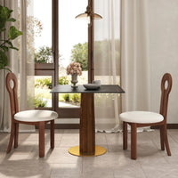 Nero Sintered Stone Bistro Table | 34" Black Square With Wood Base