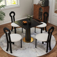 Nero Sintered Stone Bistro Table | 34" Black Square With Wood Base