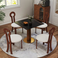 Nero Sintered Stone Bistro Table | 34" Black Square With Wood Base