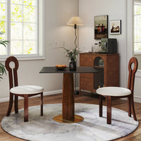 Nero Sintered Stone Bistro Table | 34" Black Square With Wood Base