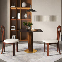 Nero Sintered Stone Bistro Table | 34" Black Square With Wood Base