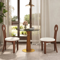 Oro Glass Bistro Table | 34" Gray Round With Wood Base