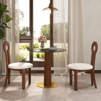 Oro Glass Bistro Table | 34" Gray Round With Wood Base