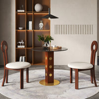 Oro Glass Bistro Table | 34" Gray Round With Wood Base