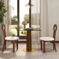 Oro Glass Bistro Table | 34" Gray Square With Wood Base