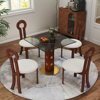 Oro Glass Bistro Table | 34" Gray Square With Wood Base