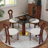 Oro Glass Bistro Table | 34" Gray Square With Wood Base