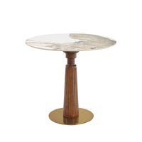 Nero Sintered Stone Bistro Table | 34" Pandora Round With Wood Base