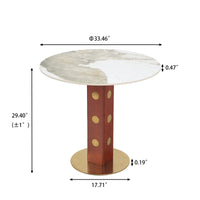 Nero Sintered Stone Bistro Table | 34" Pandora Round With Wood Base